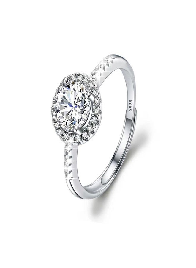 Luckilemon Moissanite Adjustable Engagement Ring, Promise Eternity Ring for Women,Wedding Rings,Jewelry Gift,Friendship Promise Fashion Jewelry Valentine Gifts for Women - Image 1